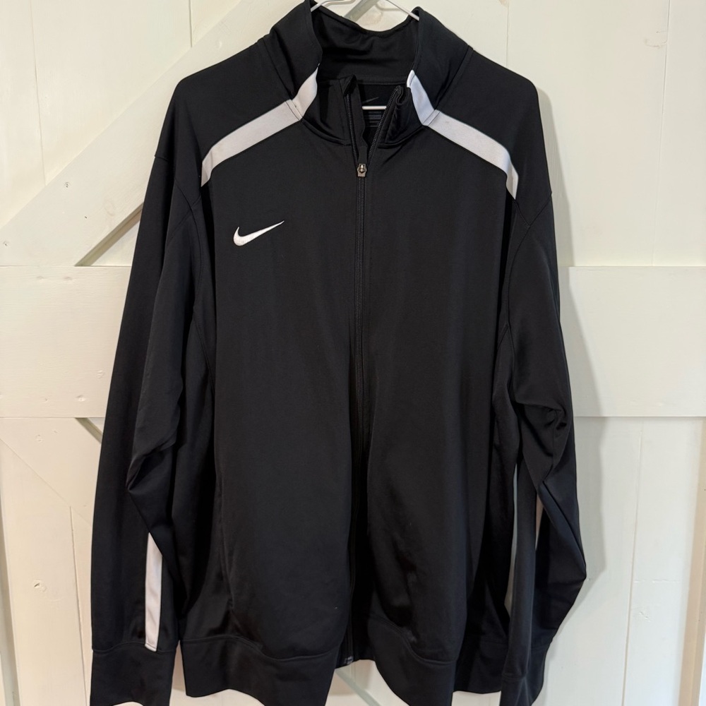Nike Men's Black and White Team Overtime Performance Jacket Zip Up‎ Athletic XL